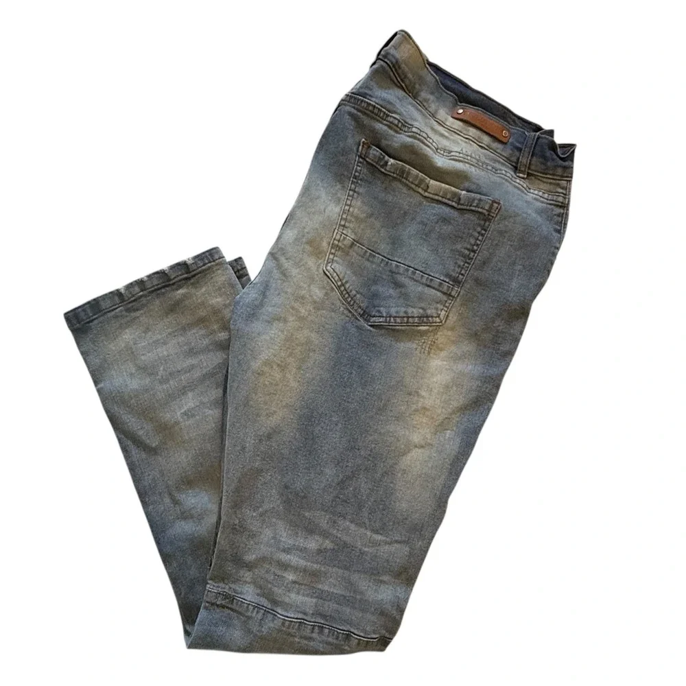 Evolution In Design Mens Distressed Denim Jeans Size 44x32‎ Blue Relaxed Fit - Picture 3 of 8